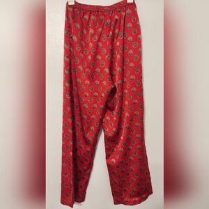 Natori Vibrant Red Patterned Pajama Pants Size Medium